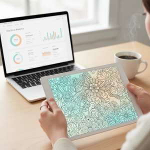 sell AI coloring books Etsy